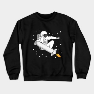 Astronaut Ride Rocket Skateboard Crewneck Sweatshirt